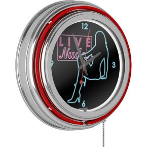 Trademark Shadow Babes - D Series - Clock w/Two Neon Rings - Red