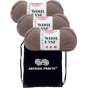 Lion Brand Wool Ease Rainforest 620-078 (3-Skeins - Same Dye Lot) Worsted Medium #4 Acrylic, Wool Yarn for Crocheting and Knitting with Project Bag