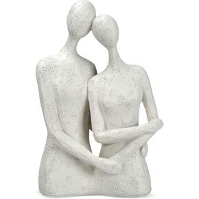 Abstract Couple Statue for Home Decor, Hugging Lovers Sculpture Resin Love Figures for Shelf Office Bedroom Romantic Gifts for Valentine Anniversary Birthday