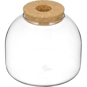Cork Glass Bottle Fish Bowl Vase Small Glass Vase Glass Jars with Lids Glass Cork Bottle Glass Terrarium Bowl Terrarium Jars Hydroponic Plants Container Small Fish Tank Cookie Jar