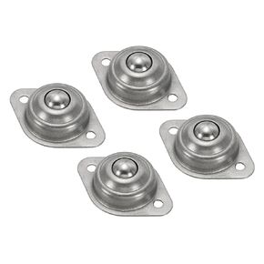 PATIKIL Roller Ball Transfer Bearing 5/8", 4 Pack Load 33lbs Flange Mounted Stainless Steel Rotation Caster Unit for Conveyor Roller Stand Transmission