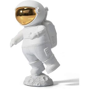 HAUCOZE Astronaut Figurine Sculpture Home Decor Modern Statue Table Centerpiece Crafts Polyresin Arts Gifts White 7.5 inch