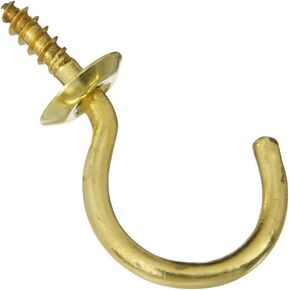 National Hardware N119-701 V2021 Cup Hooks in Solid Brass, 2 pack