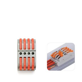 20pcs Conductor Compact Connectors Lever Wire Nut Electrical Connectors with Fixed Base for 4 Circuit Inline Splices 28-12 AWG