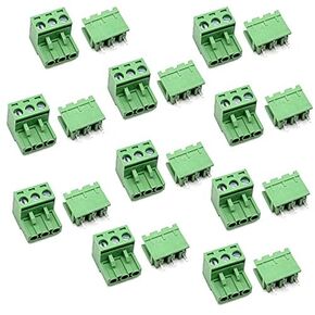 3-Pin 5.08mm Pitch Male Female PCB Screw Terminal Block(10 Set)