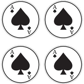 مجموعة ملصقات لاصقة على شكل مضرب البيسبول - Ace of Spades