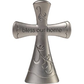 Precious Moments 172472 Bless This Home Silver Zinc Alloy 4.25" Tabletop Cross