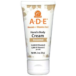 Carlson - ADE Hand and Body Cream, Avocado Oil, 10000 IU Vitamin D, 5000 IU Vitamin E, Unscented, 2 oz