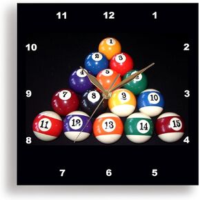 3dRose DPP_3317_3 Billiards Balls Pool Wall Clock, 15 by 15-Inch