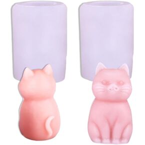 Tone Fun 2Pcs Mini cat Shape Candle Silicone Molds for Making Candle, Resin, Aromatherapy Candles, Handmade Wax Soap, Home Decor, Craft