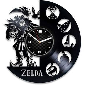 Legend of Link Vinyl Record Wall Clock Online Game Wall Decor Tears of The Kingdom Gamer Gift Legend Wall Clock Large Modern Birthday Gift for Man