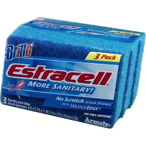 No Scratch Scrub Sponge with Wedge Edge, 3-Count