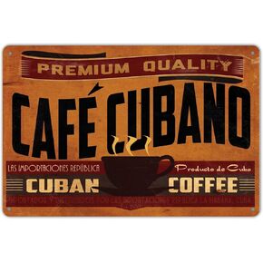 Ylens Premium Quality Cuban Coffee Vintage Metal Sign Garage Signs for Men Home Decor tin Art Decor,8x12 Inches