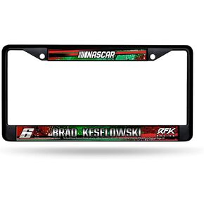 Brad Keselowski No. 6 Officially Licensed RFK NASCAR License Plate Frame – Black Chrome Metal with Green & Red Team Logo – Car, Truck, RV Motorsports Accessory for Racing Fans by Rico Industries