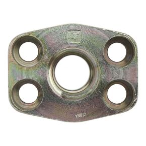 Brennan Industries 1929-62-16-16 Steel SAE Port Block, O-Ring Face, Code 62, 1-5/16"-12 NPT x 7/16"-14 NPT Thread, 1" Flange