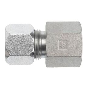 Brennan Industries C2405-10-08 Steel Straight Adapter Flareless Bite Type Fitting, 5/8" Bite Type Tube x 1/2"-14 Female NPTF