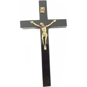 YILUXIANGYANG Crucifix Wall Cross Plaque Wall Hanging Catholic Crucifix Ornament to Decorate the Living Room, Study, Office Black