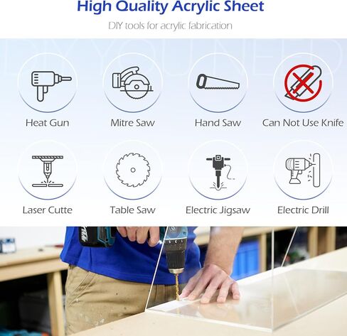 JINMURY 4 عبوات من صفائح الأكريليك الشفافة مقاس 11 بوصة × 14 بوصة بسمك 1/8 بوصة (3 مم) صفائح بلاستيكية شفافة من الأكريليك المصبوب للعلامة والنقش والقطع بالليزر والحرف اليدوية ومشاريع العرض بنفسك in Kuwait