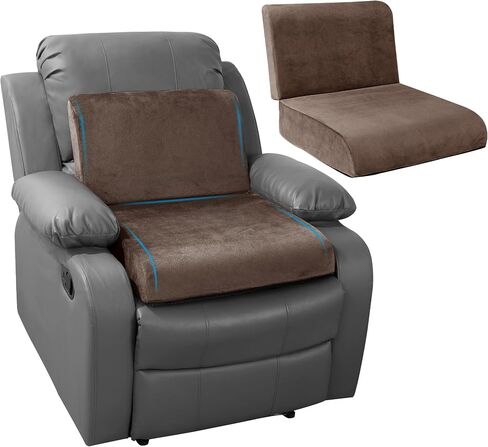 HOMBYS Recliner Seat Cushion with Lumbar Supportive Pillow Extra Large Non-Slip Seat Cushion with Back Support Cushions,Cruve Edge Design for Relief Thighs Pressure, Black in Saudi Arabia