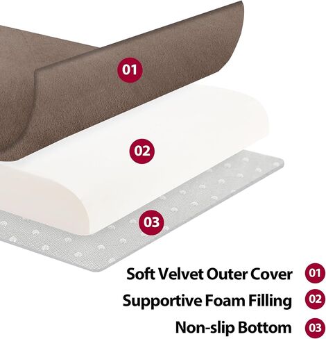 HOMBYS Recliner Seat Cushion with Lumbar Supportive Pillow Extra Large Non-Slip Seat Cushion with Back Support Cushions,Cruve Edge Design for Relief Thighs Pressure, Black in Saudi Arabia