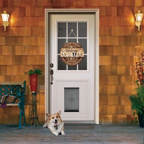 toarti مضحك ترحيب الباب الأمامي الكلب علامة الحيوانات الأليفة، مزرعة رائعتين الكرتون الكلب الديكور الباب، الكلاب ترحيب الناس علامة التسامح معلقة لصاحب الكلب هدية هووسورمينغ in Kuwait