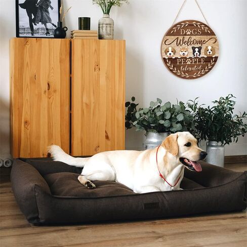 toarti مضحك ترحيب الباب الأمامي الكلب علامة الحيوانات الأليفة، مزرعة رائعتين الكرتون الكلب الديكور الباب، الكلاب ترحيب الناس علامة التسامح معلقة لصاحب الكلب هدية هووسورمينغ in Kuwait