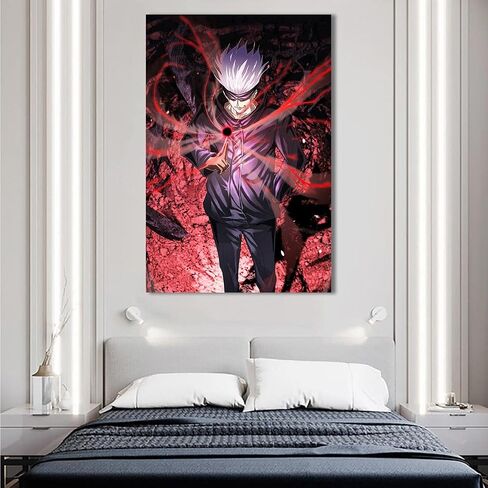Gojo Satoru Poster,Canvas Wall Art For Living Room Decor Aesthetic Vintage Posters & Prints Posters For Room Aesthetic 90S Canvas Wall Art For Living Room Unframed 12x18 inches in Saudi Arabia