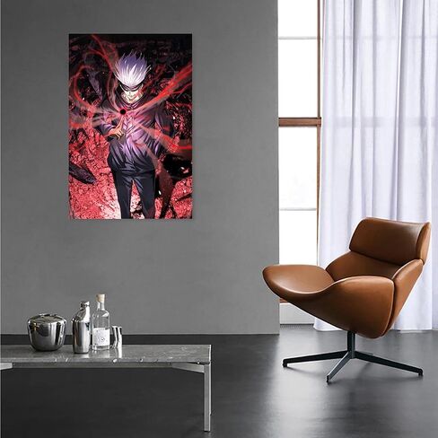 Gojo Satoru Poster,Canvas Wall Art For Living Room Decor Aesthetic Vintage Posters & Prints Posters For Room Aesthetic 90S Canvas Wall Art For Living Room Unframed 12x18 inches in Saudi Arabia