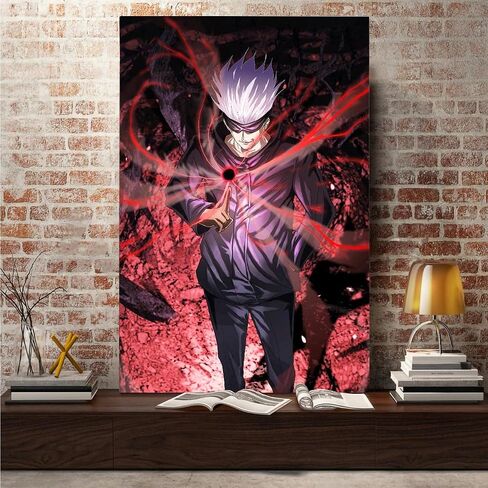 Gojo Satoru Poster,Canvas Wall Art For Living Room Decor Aesthetic Vintage Posters & Prints Posters For Room Aesthetic 90S Canvas Wall Art For Living Room Unframed 12x18 inches in Saudi Arabia