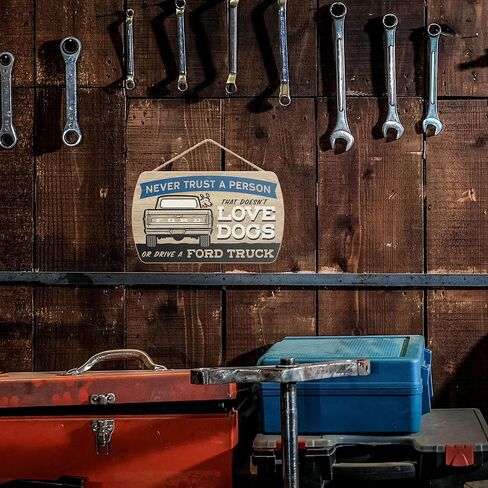 علامة تجارية مفتوحة لشاحنة Ford Truck - لا تثق أبدًا في شخص لا يحب الكلاب أو يقود شاحنة Ford - ديكور حائط مضحك لشاحنة Ford in Kuwait