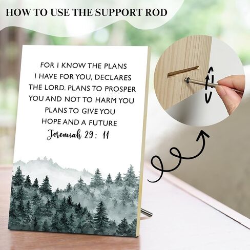 Jeremiah 29:11 For I Know The Plans I Have For You Wooden Sign Wall Art Decor, Christian Gifts for Woman Friends, Positive Bible Verse Wall Art Decor Tabletop Decor for Home Office Living Bedroom -12 in Saudi Arabia