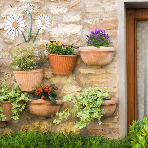 Threehoney 3 Pieces Metal Daisy Wall Decor Flowers Wall Art Signs Inspirational Metal Daisy Wall Decor for Home Nursery Bedroom Living Room Bathroom Decorations Porch Patio Housewarming Gifts in Saudi Arabia
