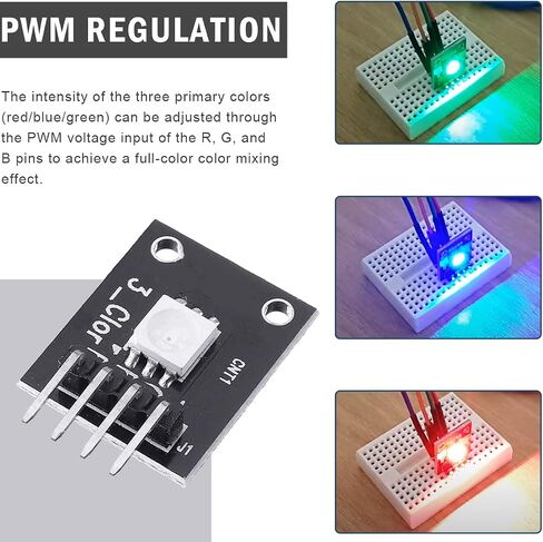 KY-009 SMD LED لوحة تركيبية RGB 5V LED SMD وحدة PWM تنظيم 5050 3 ألوان كاملة يمكن التحكم بها مع كابل لـ Arduino MCU Raspberry DIY (5 قطع) in Saudi Arabia