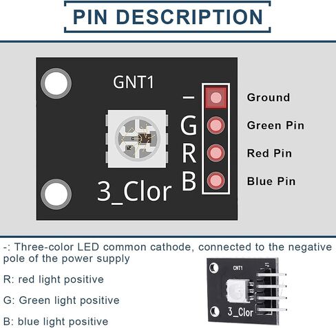 KY-009 SMD LED لوحة تركيبية RGB 5V LED SMD وحدة PWM تنظيم 5050 3 ألوان كاملة يمكن التحكم بها مع كابل لـ Arduino MCU Raspberry DIY (5 قطع) in Saudi Arabia