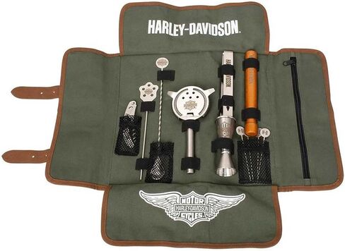 أدوات كوكتيل Harley-Davidson Winged B&S مجموعة سفر متينة من القماش in Saudi Arabia