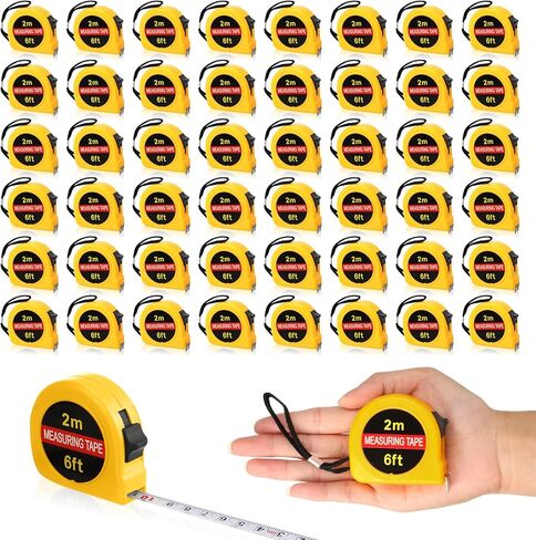 50 Pcs Small Tape Measure Retractable Bulk 6 Ft 2 M Mini Measuring Tape Retractable Tiny Measurement Tape with Inch and Metric for Construction Affair Tool Christmas Party Favors, Gifts for Men in Kuwait