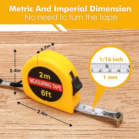 50 Pcs Small Tape Measure Retractable Bulk 6 Ft 2 M Mini Measuring Tape Retractable Tiny Measurement Tape with Inch and Metric for Construction Affair Tool Christmas Party Favors, Gifts for Men in Kuwait