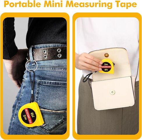 50 Pcs Small Tape Measure Retractable Bulk 6 Ft 2 M Mini Measuring Tape Retractable Tiny Measurement Tape with Inch and Metric for Construction Affair Tool Christmas Party Favors, Gifts for Men in Kuwait