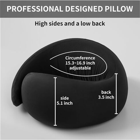 Magnetic Fastening, High-Density Memory Foam Travel Neck Pillow for Ultimate Comfort, Rollable & Compact, Ideal for Airplane, Car, and Home Use - Streamlined Design, Model fit in Saudi Arabia