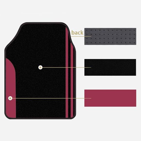 سجادة أرضية سجاد بمقاس عالمي من Flying Banner مضادة للانزلاق ومقاومة للماء للسيدات ملونة مناسبة لسيارات الدفع الرباعي والشاحنات وسيارات السيدان والشاحنات الصغيرة، مجموعة من 4 قطع (وردي أسود) in Kuwait