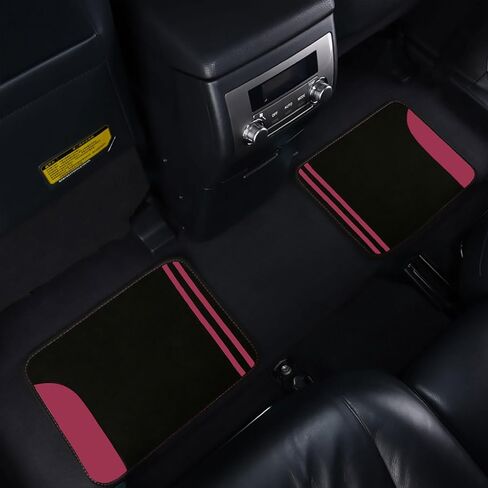 سجادة أرضية سجاد بمقاس عالمي من Flying Banner مضادة للانزلاق ومقاومة للماء للسيدات ملونة مناسبة لسيارات الدفع الرباعي والشاحنات وسيارات السيدان والشاحنات الصغيرة، مجموعة من 4 قطع (وردي أسود) in Kuwait