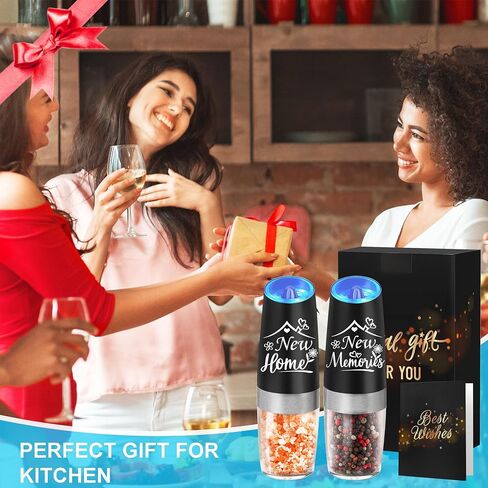 House Warming Gifts New Home, Housewarming Gifts for New House, Best Housewarming Gifts 2024, Automatic Gravity Electric Salt and Pepper Grinder Set of 2, Battery Operated with LED Light in Saudi Arabia