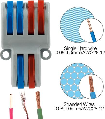 10 Pcs Lever Wire Connectors, Universal Electrical Connectors Wire Terminals Block, Compact Wire Splice Connectors for Quick Connect (3 in 6 Out) in Saudi Arabia