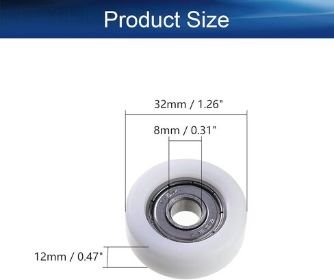 Yinpecly 4Pcs 626Z Plastic Roller Idler Bearing 0.24x1.18x0.35(IDxODxT) Sliding Door Pulley Nylon Flat Pulley Wheel for Furniture, Hardware Accessories, Mobile Door White in Saudi Arabia