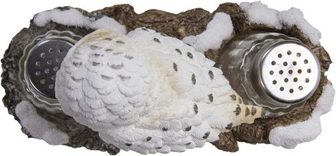 Pacific Giftware Snowy Owl Perching On Tree Branch Spiritual Realistic Decorative Glass Salt and Pepper Shakers Set with Resin Holder in Saudi Arabia