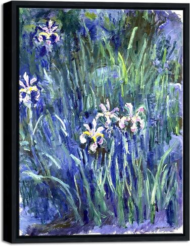 Wieco Art Canvas Print Wall Art Irises by Claude Monet Oil Paintings Reproduction Landscape Pictures Artwork on Canvas Art for Living Room Decorations and Wall Decor in Kuwait