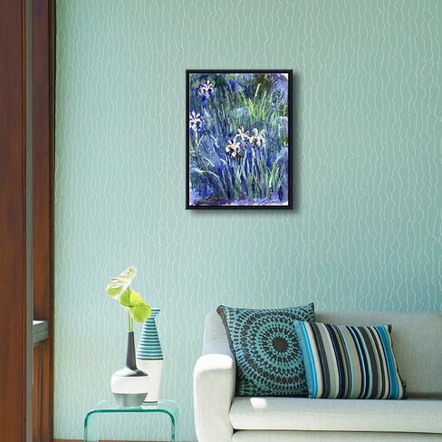 Wieco Art Canvas Print Wall Art Irises by Claude Monet Oil Paintings Reproduction Landscape Pictures Artwork on Canvas Art for Living Room Decorations and Wall Decor in Kuwait