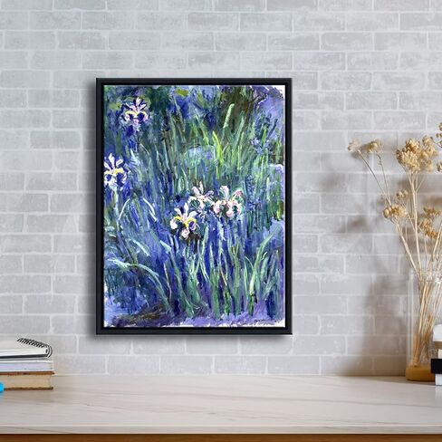Wieco Art Canvas Print Wall Art Irises by Claude Monet Oil Paintings Reproduction Landscape Pictures Artwork on Canvas Art for Living Room Decorations and Wall Decor in Kuwait