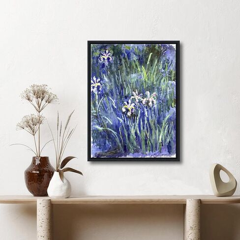 Wieco Art Canvas Print Wall Art Irises by Claude Monet Oil Paintings Reproduction Landscape Pictures Artwork on Canvas Art for Living Room Decorations and Wall Decor in Kuwait