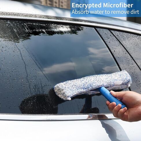 Squeegee for Window Cleaning,Window Cleaning Squeegee kit with Bucket&Microfiber Scrubber,Bathroom,Shower Doors,Mirrors,Tiles,and Car Windows in Saudi Arabia